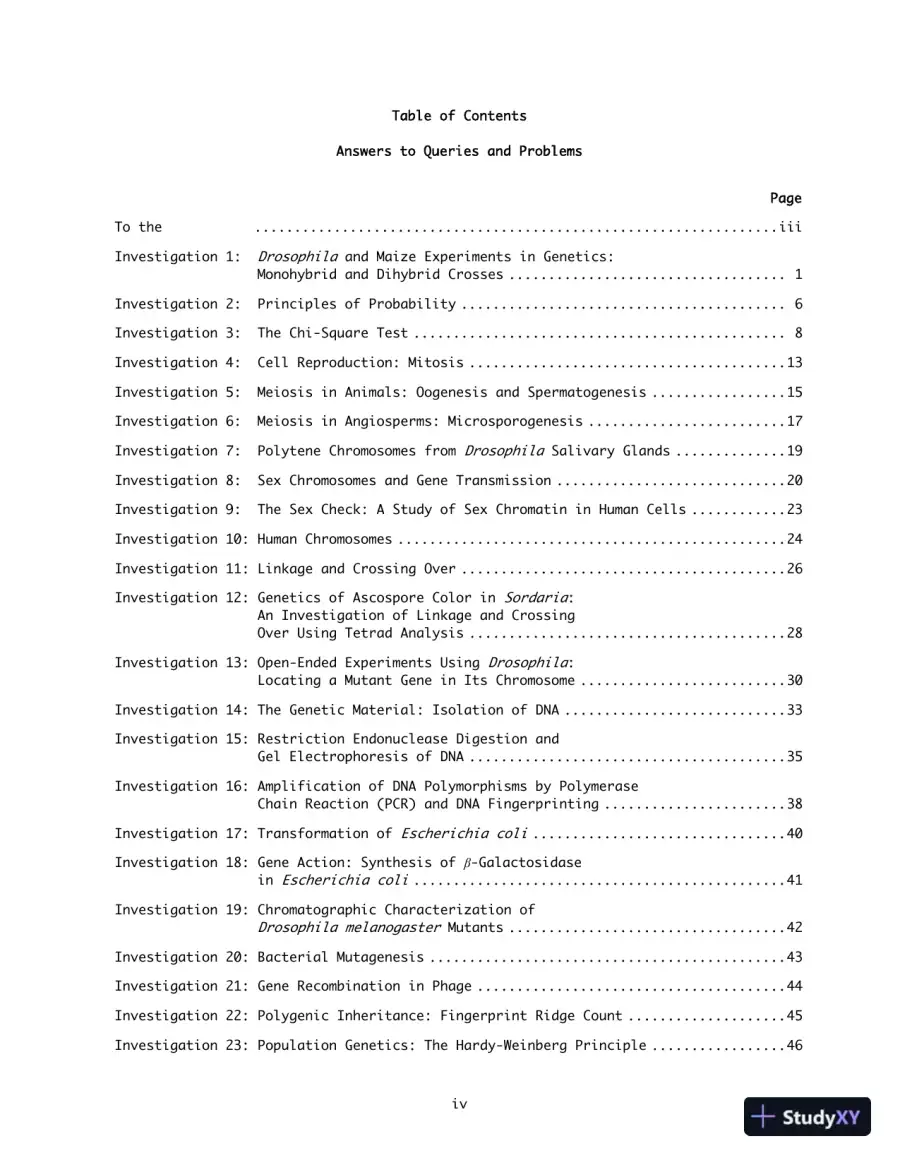 Solution Manual for Genetics Laboratory Investigations, 14th Edition, page 4