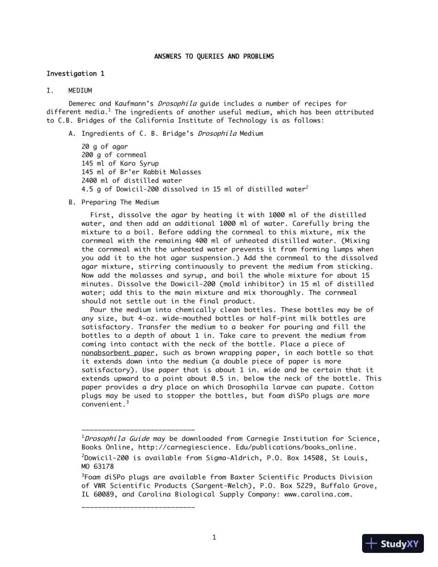Solution Manual for Genetics Laboratory Investigations, 14th Edition, page 6