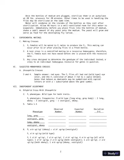 Solution Manual for Genetics Laboratory Investigations, 14th Edition - Page 7 preview image