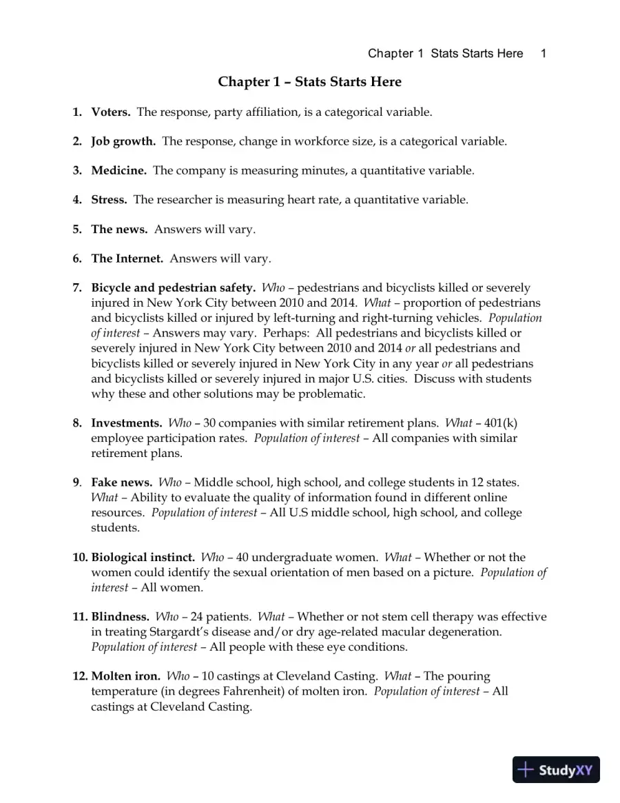 Stats: Modeling the World, 5th Edition Solution Manual, page 5