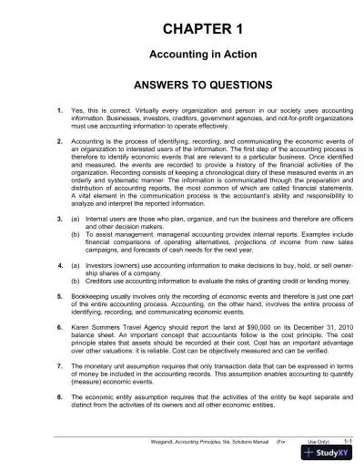 Solution Manual for Accounting Principles, 9th Edition - Page 1 preview image