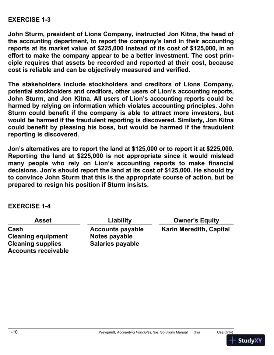 Solution Manual for Accounting Principles, 9th Edition, page 11
