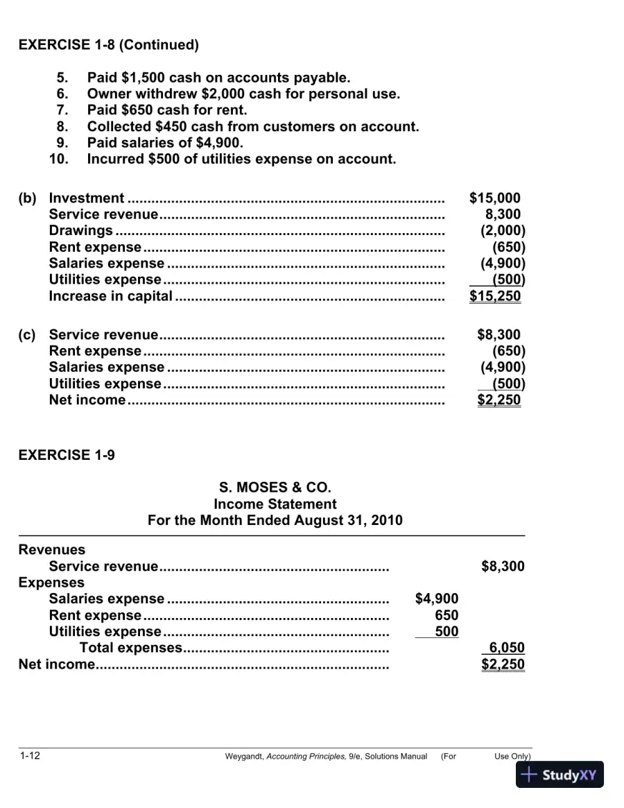 Solution Manual for Accounting Principles, 9th Edition, page 13