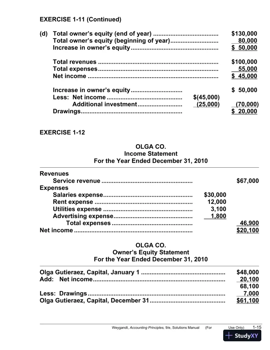 Solution Manual for Accounting Principles, 9th Edition, page 16