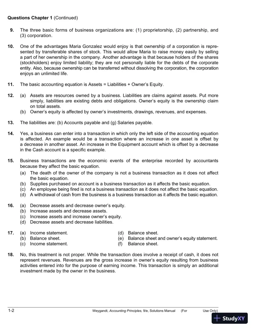 Solution Manual for Accounting Principles, 9th Edition, page 3