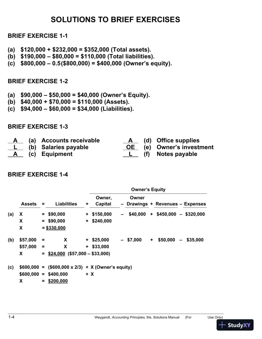 Solution Manual for Accounting Principles, 9th Edition, page 5