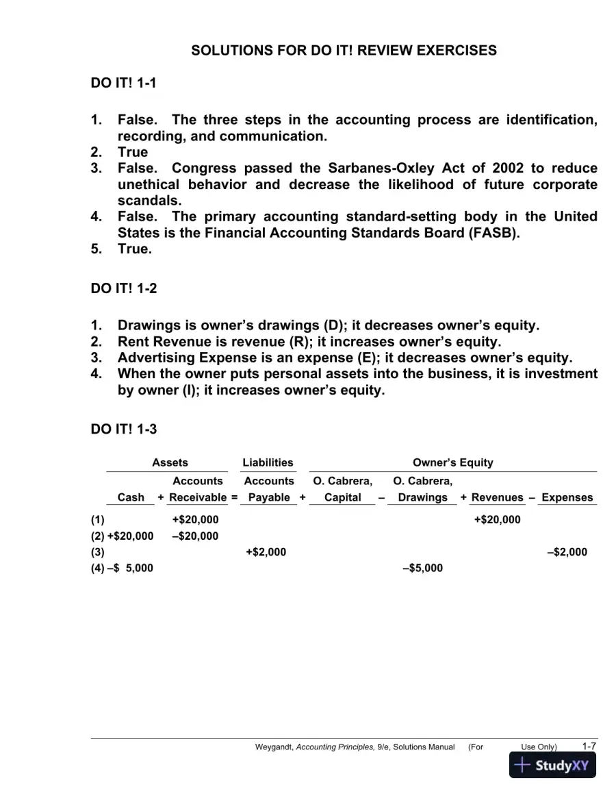 Solution Manual for Accounting Principles, 9th Edition, page 8