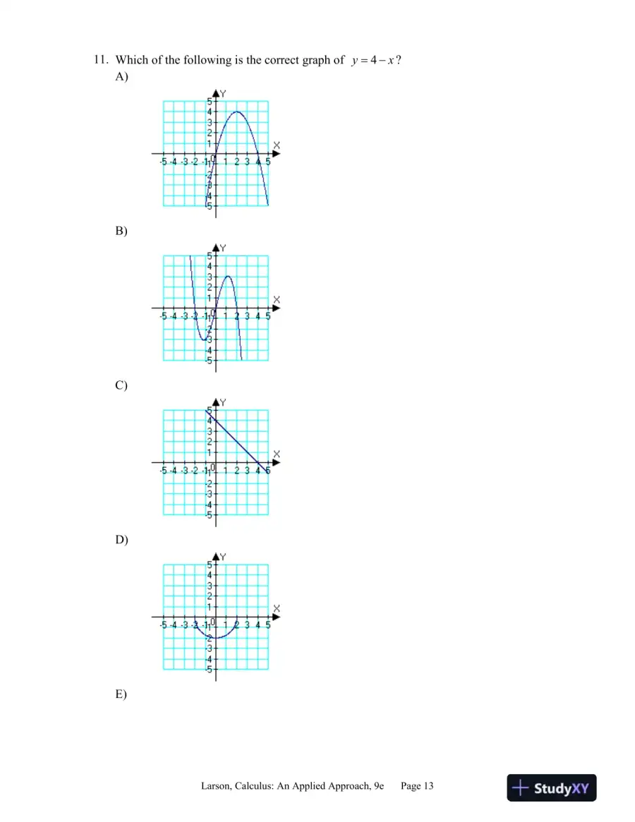 Brief Calculus : An Applied Approach, 9th Edition Test Bank, page 14