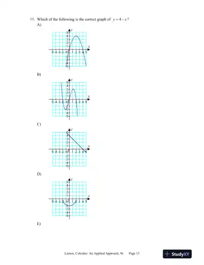 Brief Calculus : An Applied Approach, 9th Edition Test Bank - Page 14 preview image