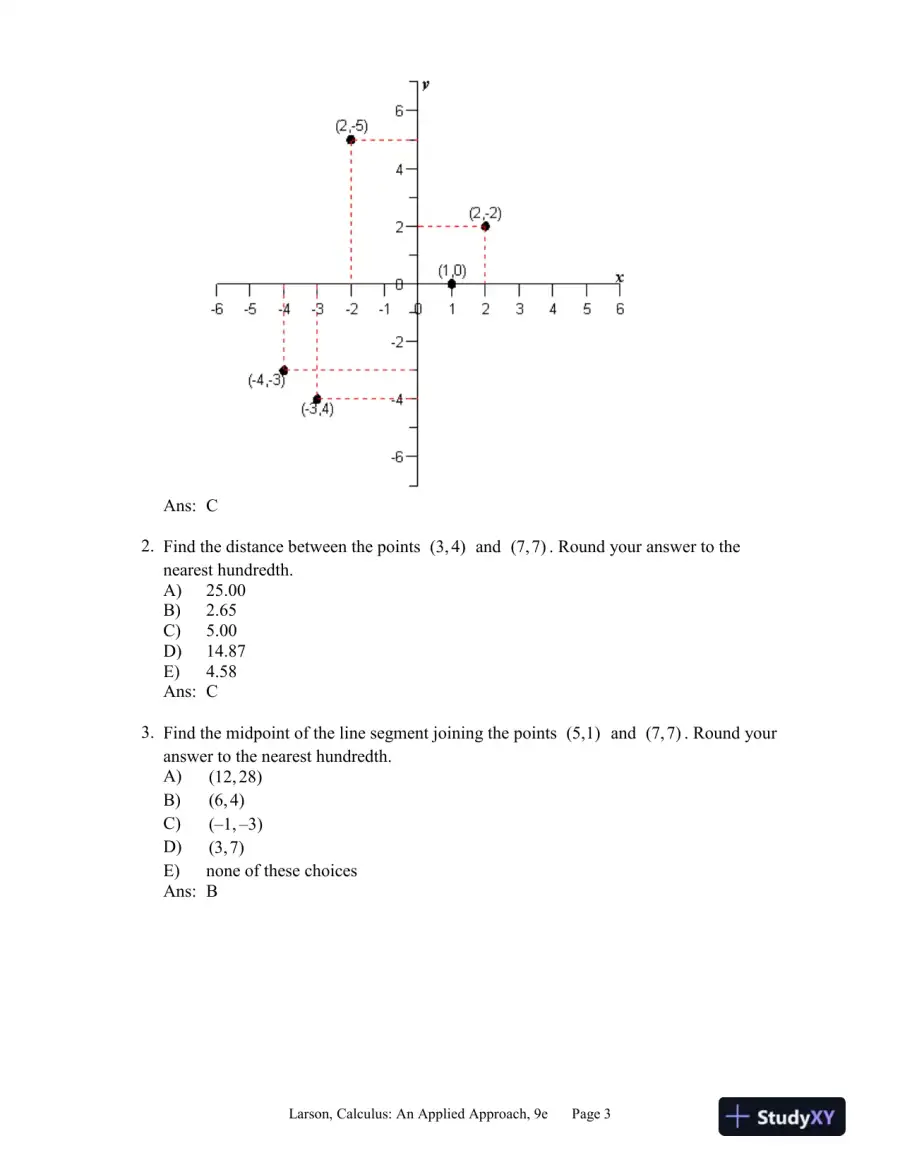 Brief Calculus : An Applied Approach, 9th Edition Test Bank, page 4