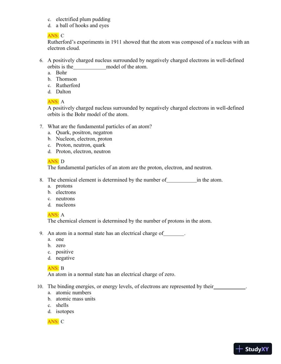 Test Bank for Radiologic Science for Technologists: Physics, Biology, and Protection, 12th Edition (Chapters 1-40), page 11