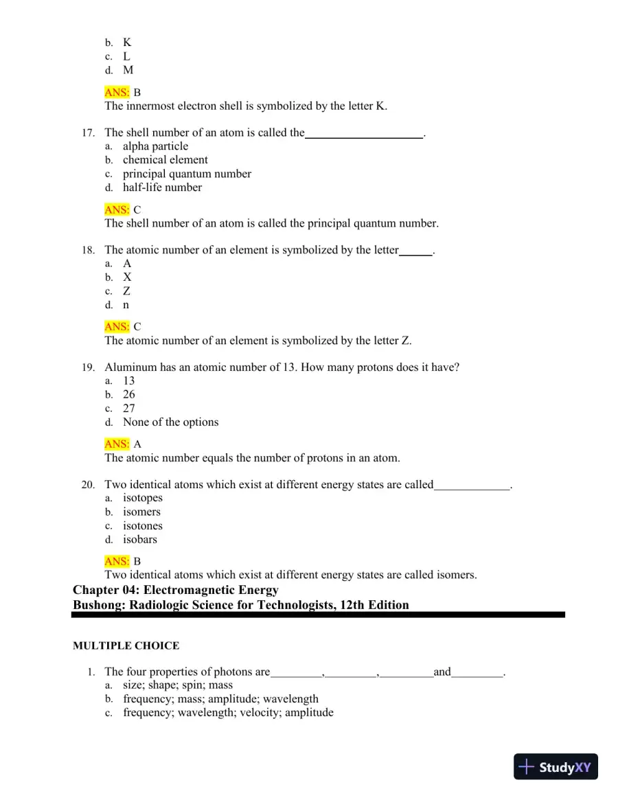 Test Bank for Radiologic Science for Technologists: Physics, Biology, and Protection, 12th Edition (Chapters 1-40), page 13