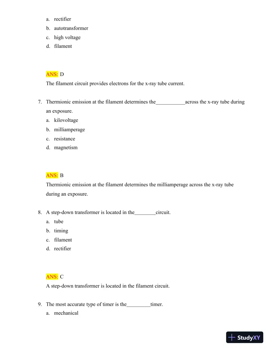 Test Bank for Radiologic Science for Technologists: Physics, Biology, and Protection, 12th Edition (Chapters 1-40), page 25