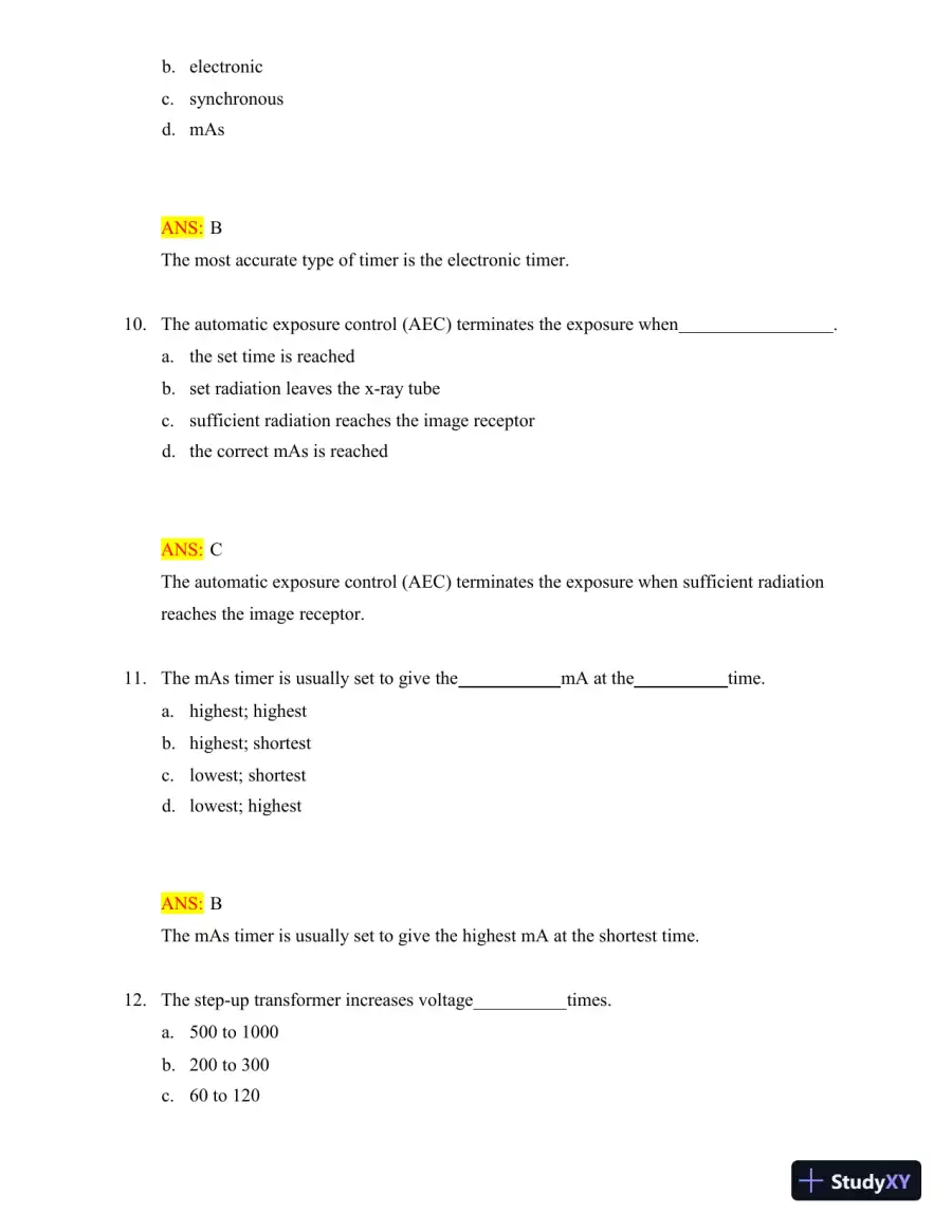Test Bank for Radiologic Science for Technologists: Physics, Biology, and Protection, 12th Edition (Chapters 1-40), page 26