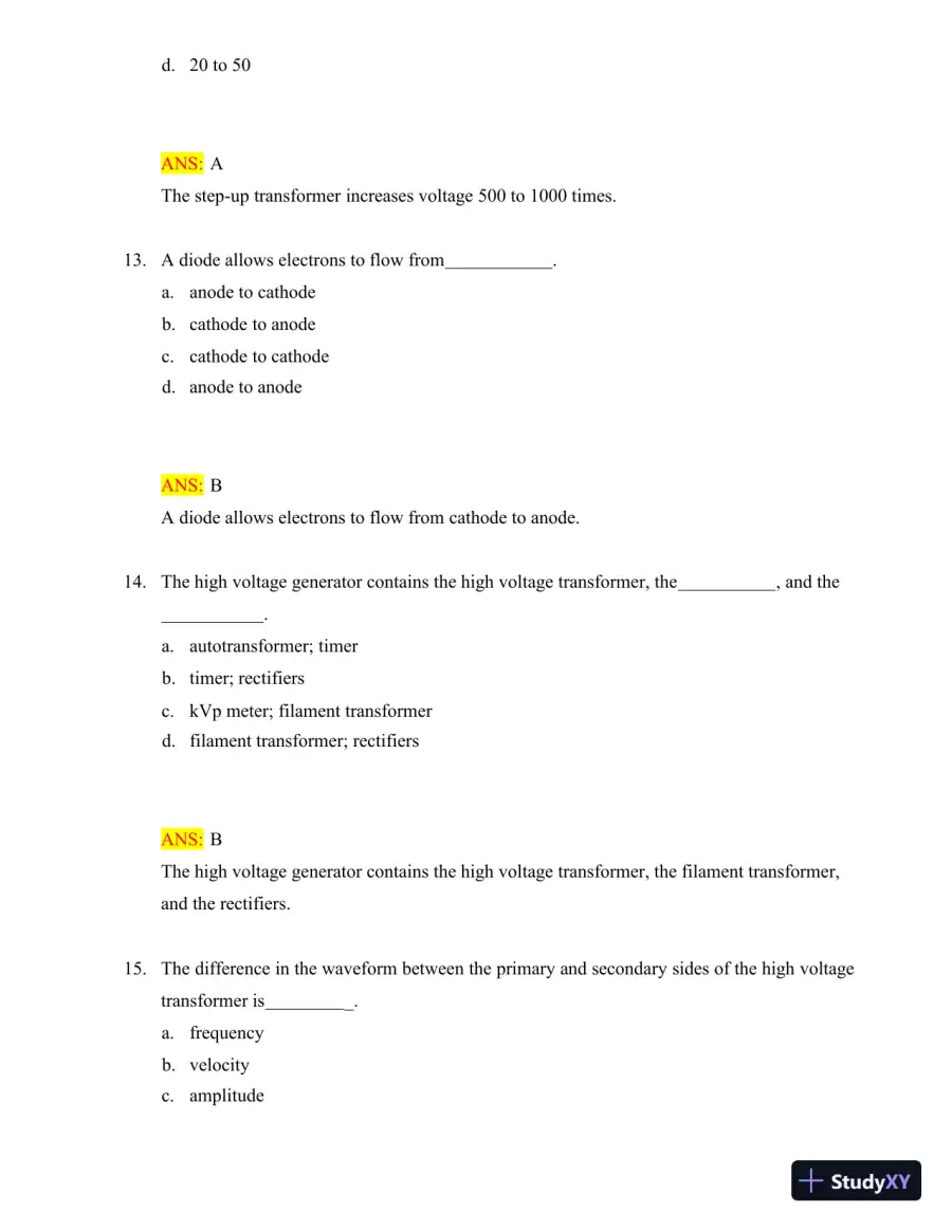 Test Bank for Radiologic Science for Technologists: Physics, Biology, and Protection, 12th Edition (Chapters 1-40), page 27