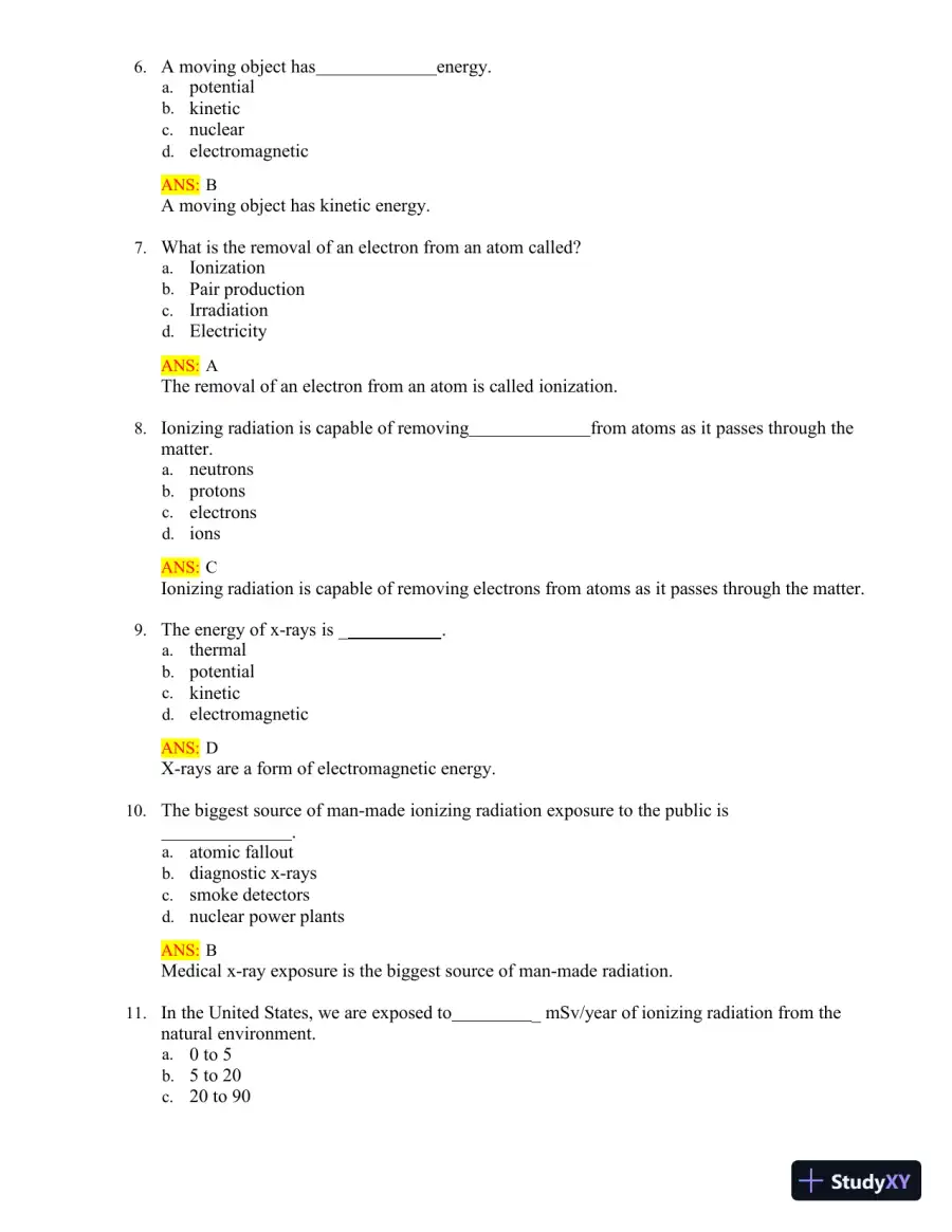 Test Bank for Radiologic Science for Technologists: Physics, Biology, and Protection, 12th Edition (Chapters 1-40), page 4