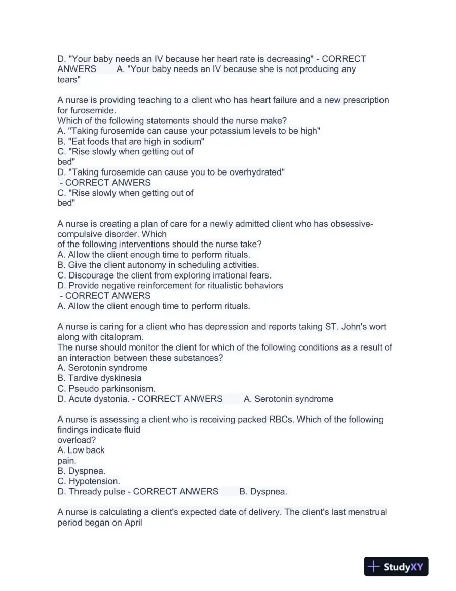 2019 ATI RN Pediatrics Comprehensive Predictor Exam NGN With Answers (132 Solved Questions), page 10