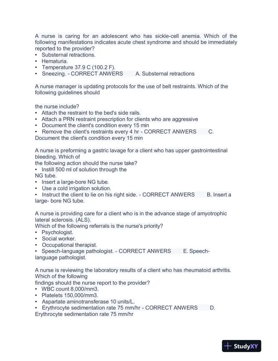 2019 ATI RN Pediatrics Comprehensive Predictor Exam NGN With Answers (132 Solved Questions), page 4