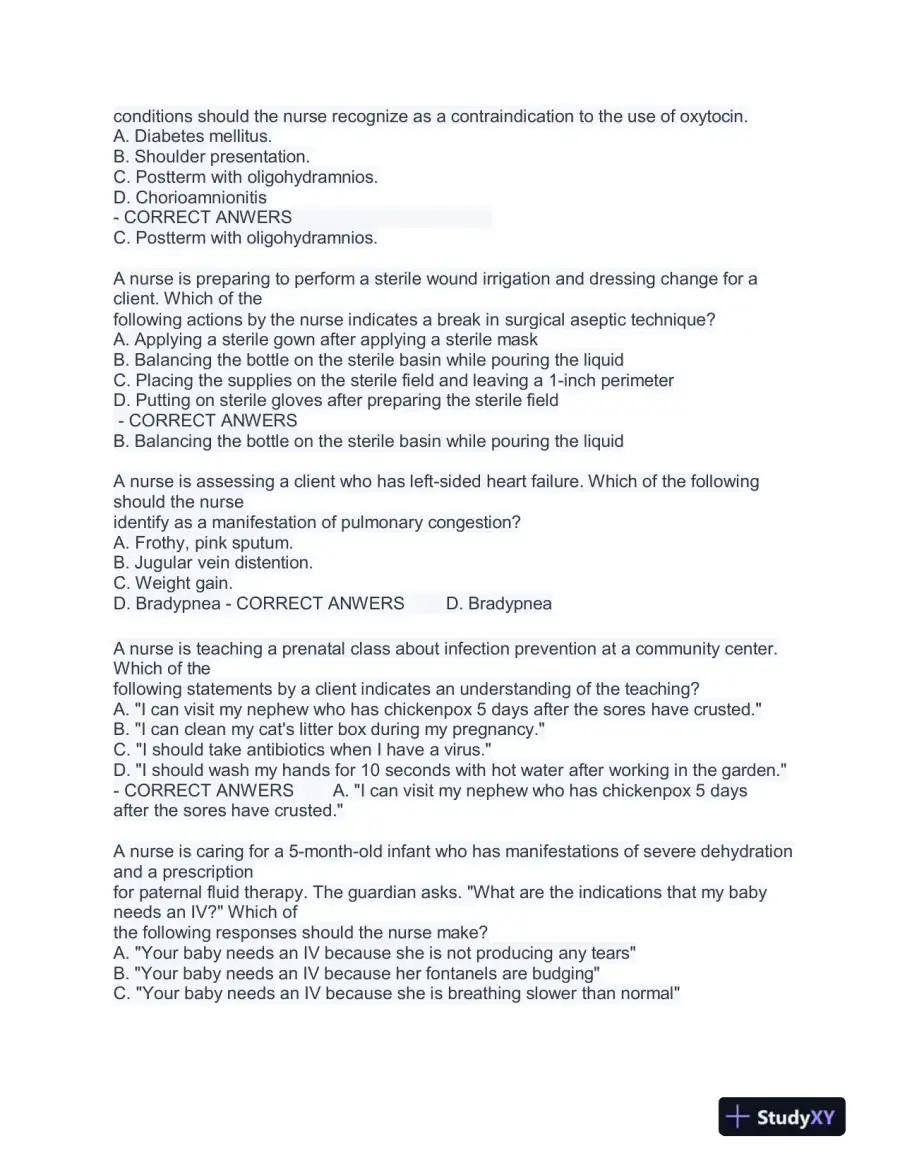 2019 ATI RN Pediatrics Comprehensive Predictor Exam NGN With Answers (132 Solved Questions), page 9