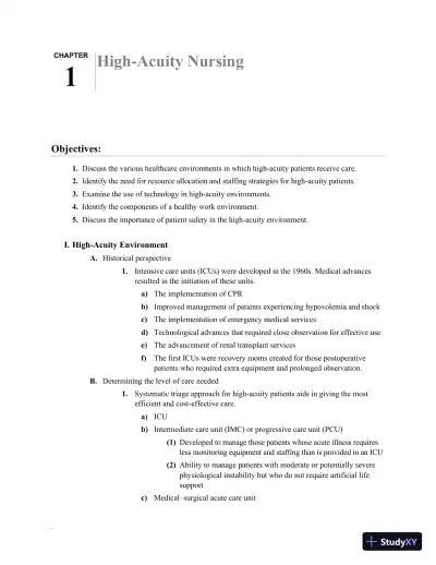 Class Notes for High-Acuity Nursing, 7th Edition - Page 3 preview image