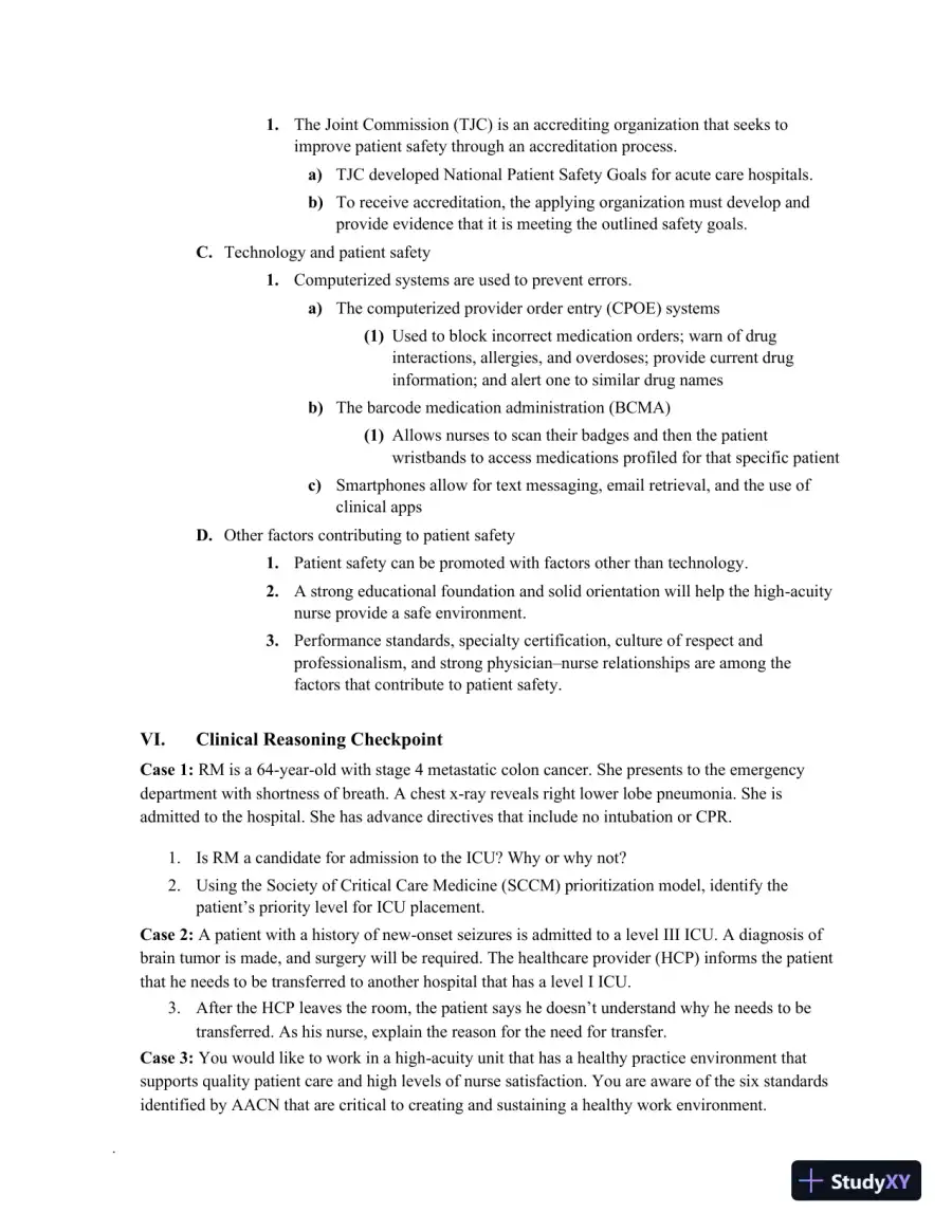 Class Notes for High-Acuity Nursing, 7th Edition, page 8