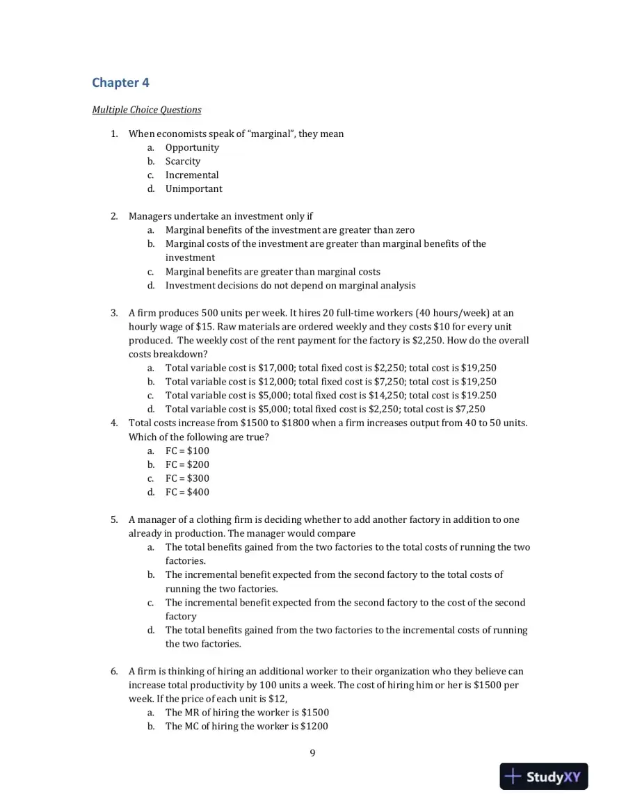 Managerial Economics, 3rd Edition Solution Manual, page 12