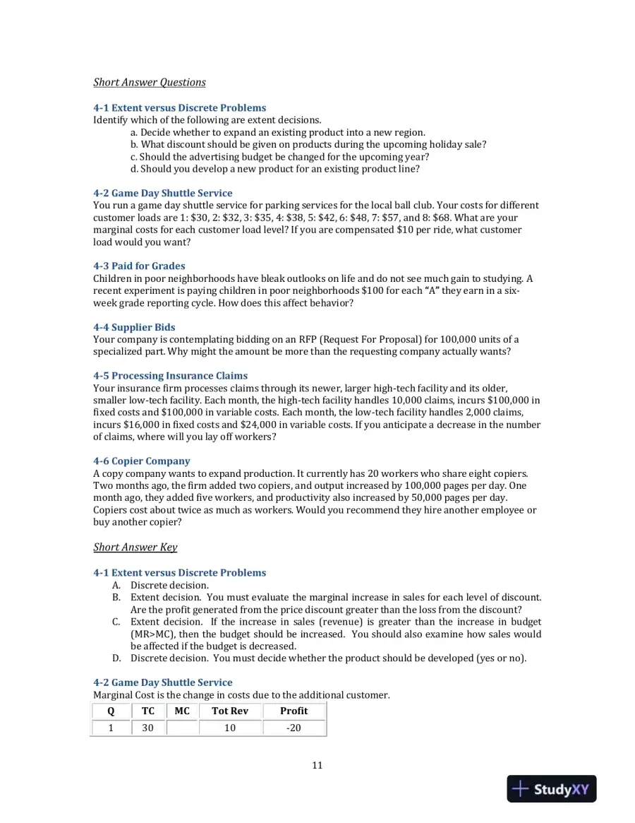 Managerial Economics, 3rd Edition Solution Manual, page 14