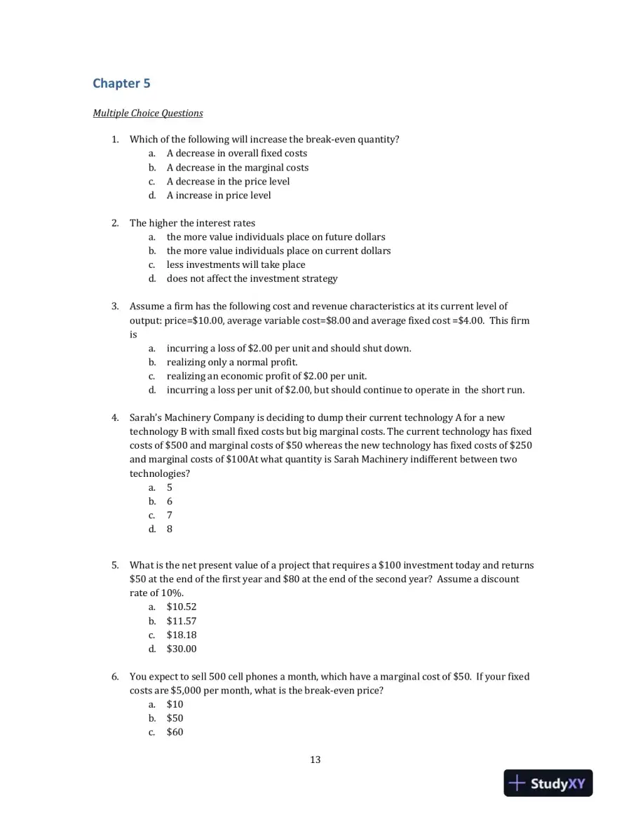 Managerial Economics, 3rd Edition Solution Manual, page 16