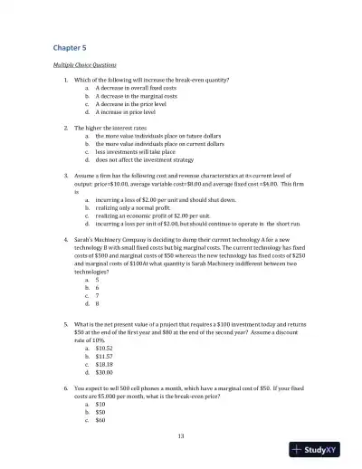 Managerial Economics, 3rd Edition Solution Manual - Page 16 preview image