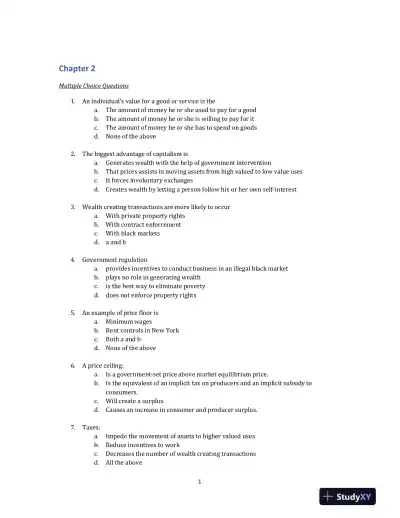 Managerial Economics, 3rd Edition Solution Manual - Page 4 preview image