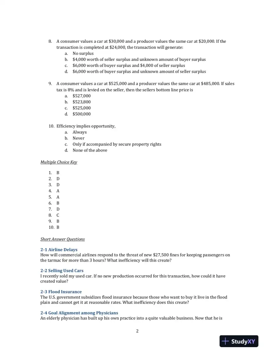 Managerial Economics, 3rd Edition Solution Manual, page 5