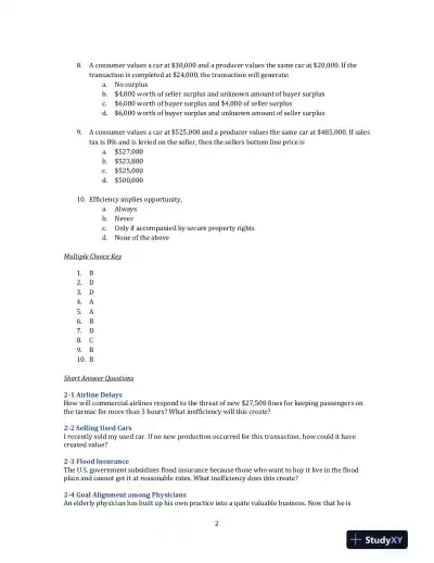 Managerial Economics, 3rd Edition Solution Manual - Page 5 preview image