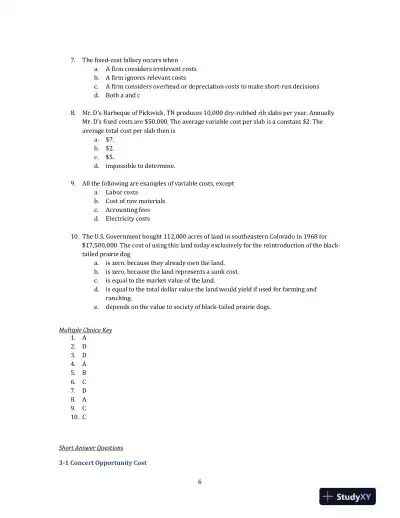 Managerial Economics, 3rd Edition Solution Manual - Page 9 preview image