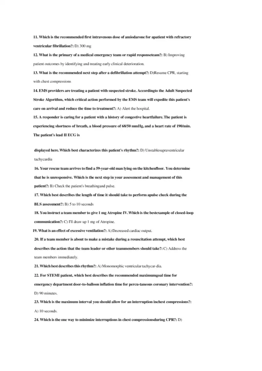ACLS Final Test Questions, page 2