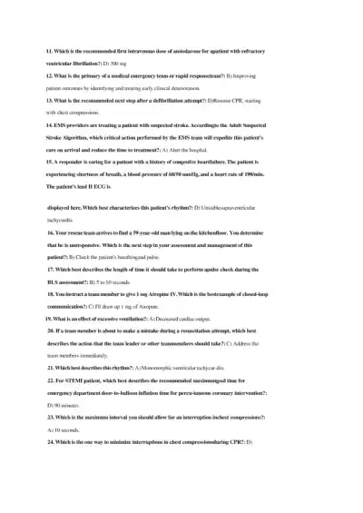 ACLS Final Test Questions - Page 2 preview image