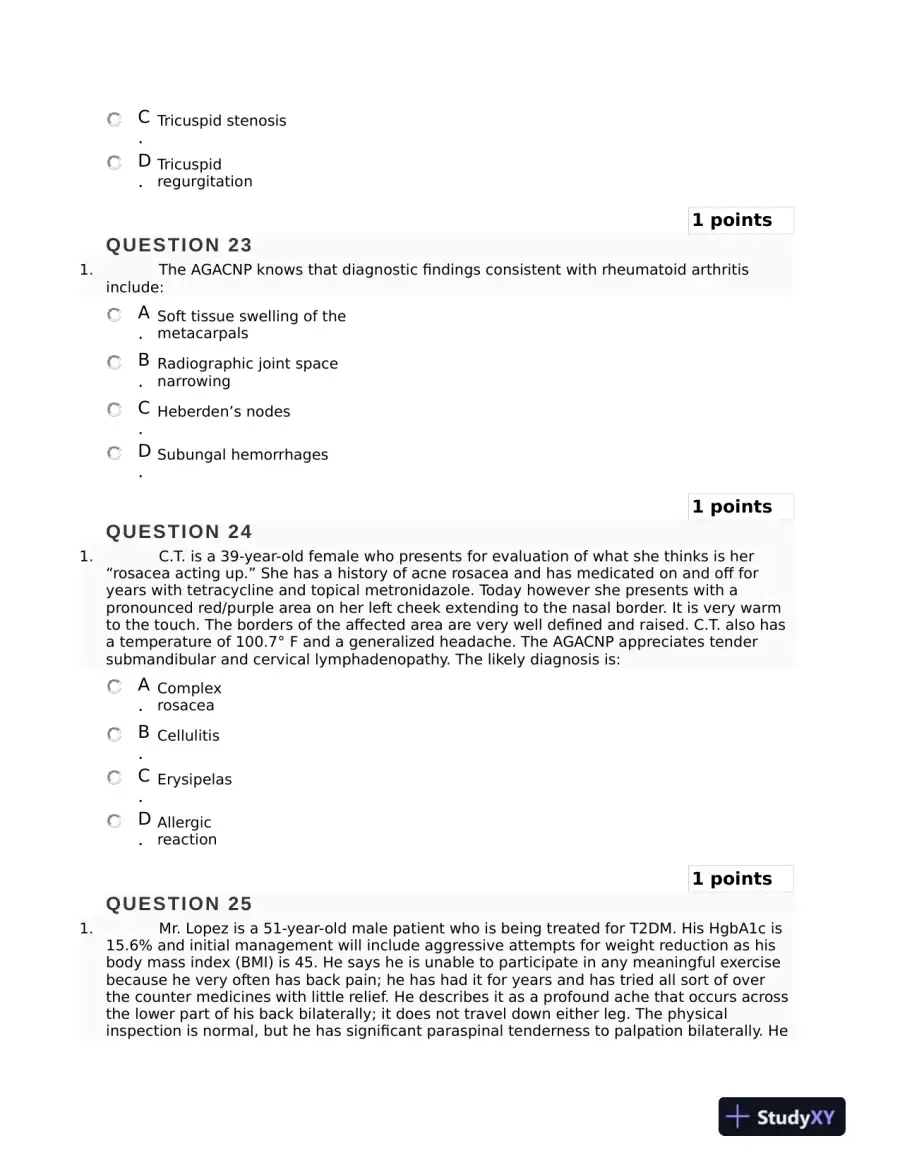 2018 NURS6550 Walden University Clinical Analysis Final Exam Study Guide With Answers (101 Solved Questions), page 10