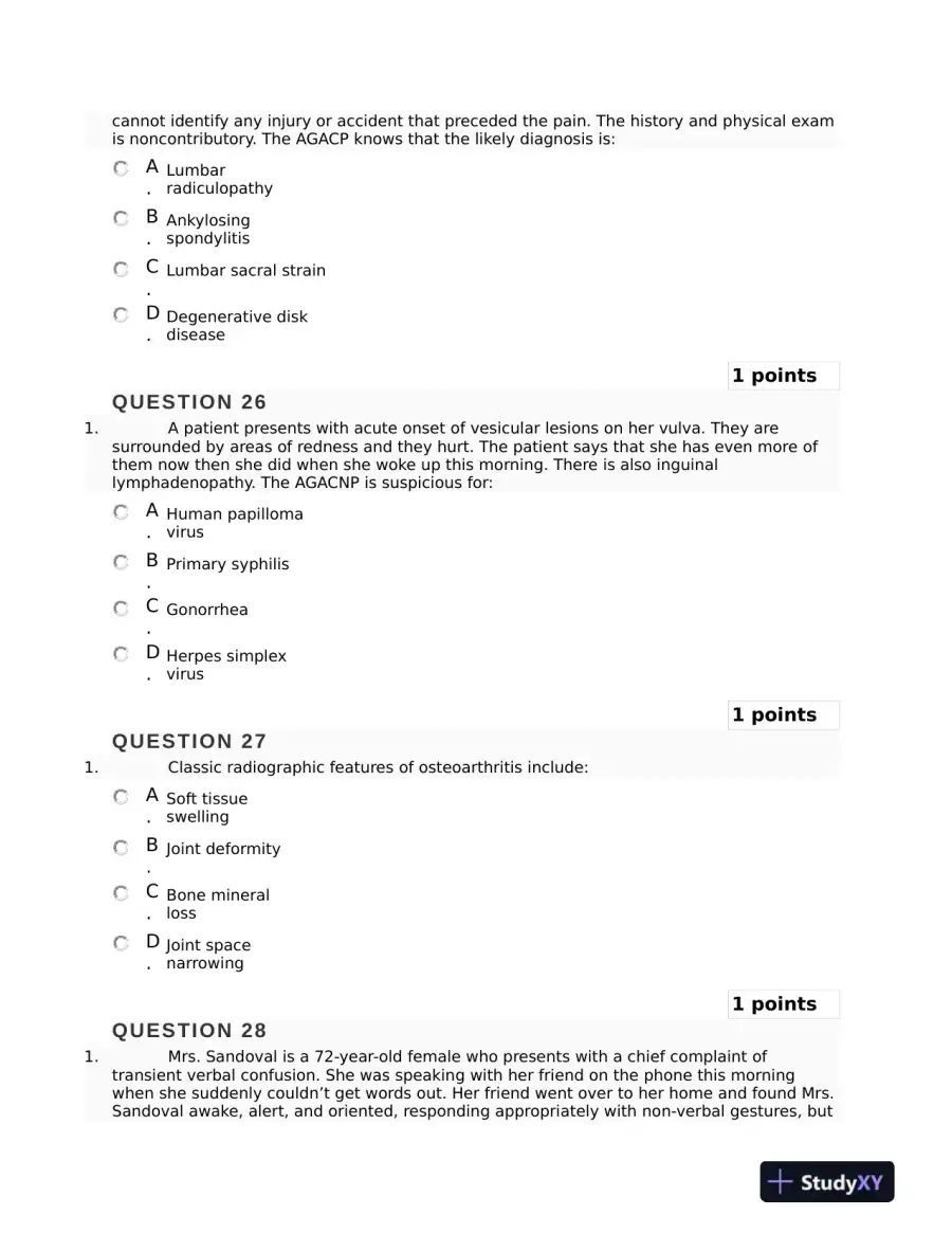 2018 NURS6550 Walden University Clinical Analysis Final Exam Study Guide With Answers (101 Solved Questions), page 11