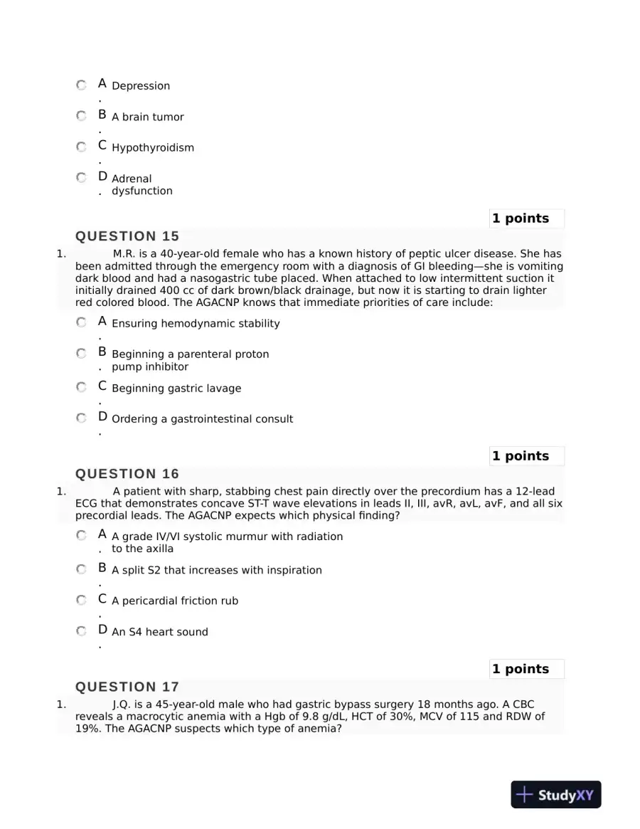 2018 NURS6550 Walden University Clinical Analysis Final Exam Study Guide With Answers (101 Solved Questions), page 7