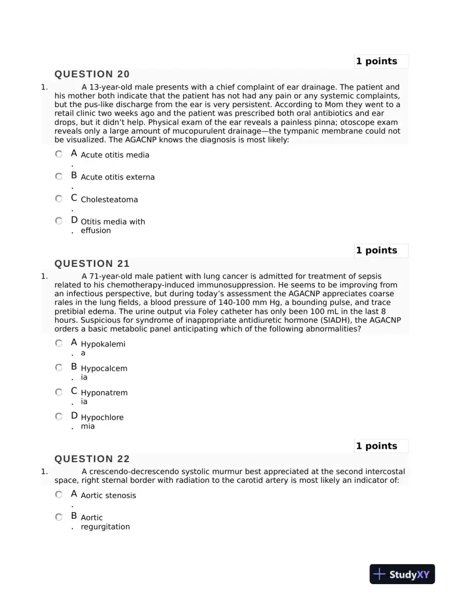 2018 NURS6550 Walden University Clinical Analysis Final Exam Study Guide With Answers (101 Solved Questions), page 9