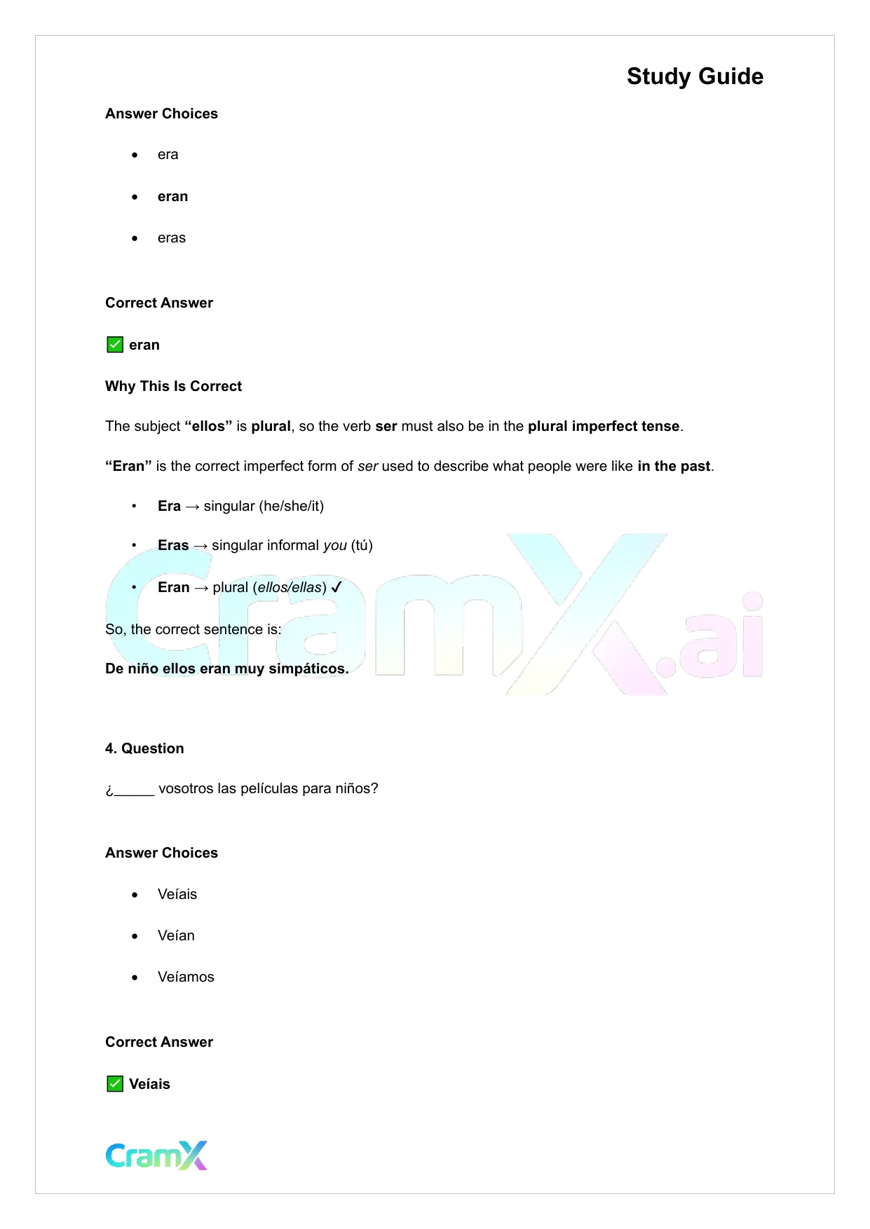 Spanish I - The Imperfect Tense - Page 10 preview image