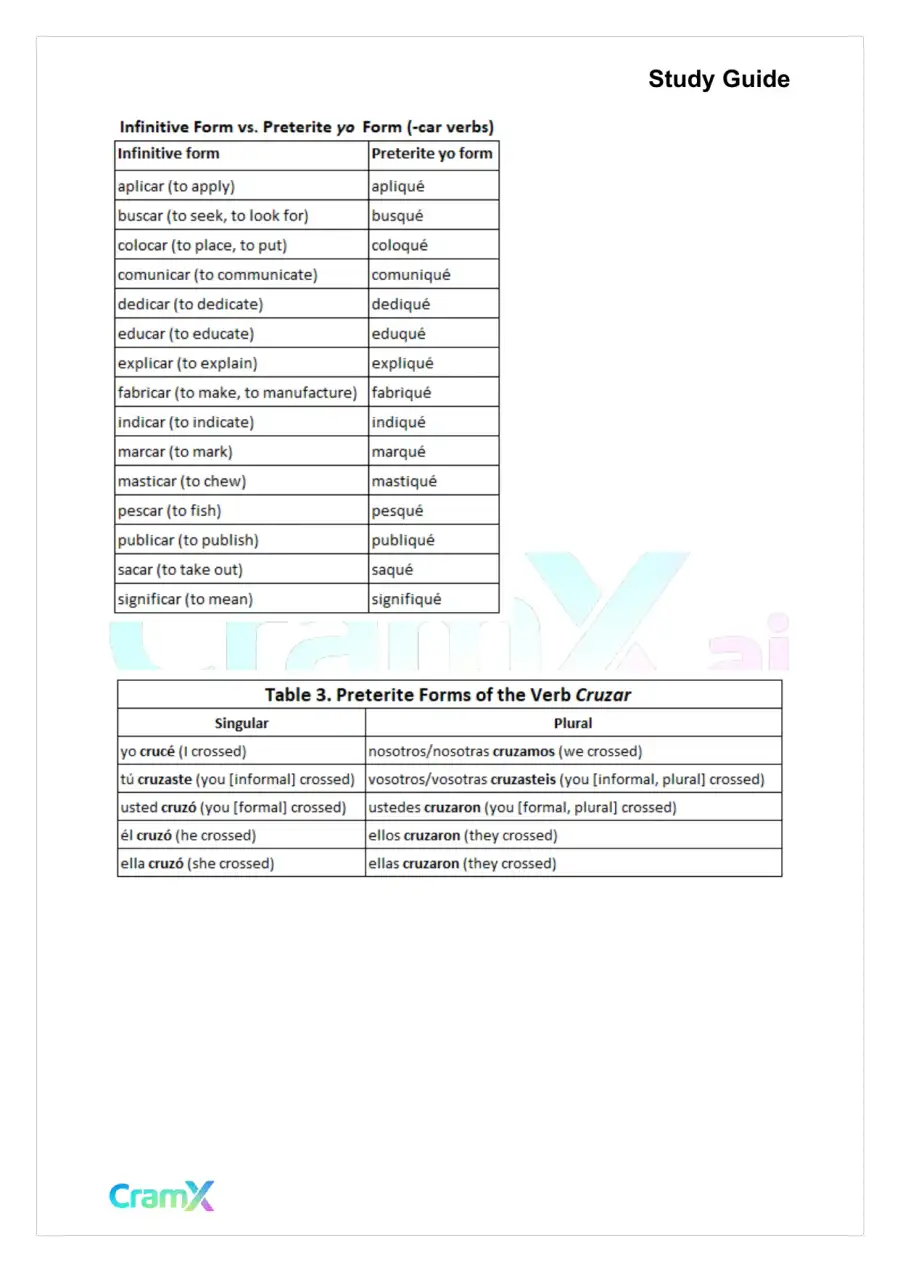 Spanish I - The Imperfect Tense, page 3