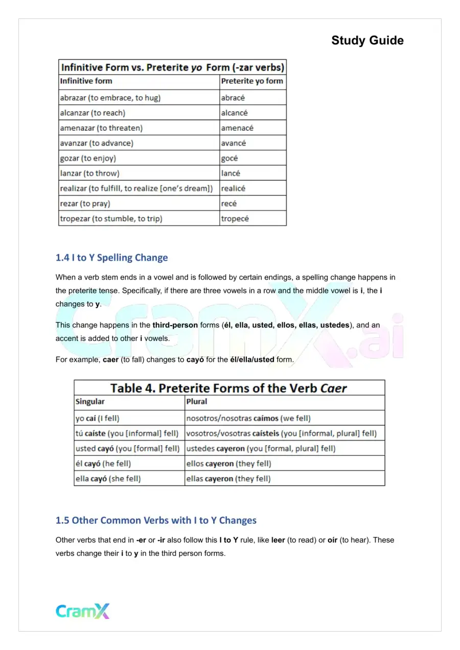 Spanish I - The Imperfect Tense, page 4