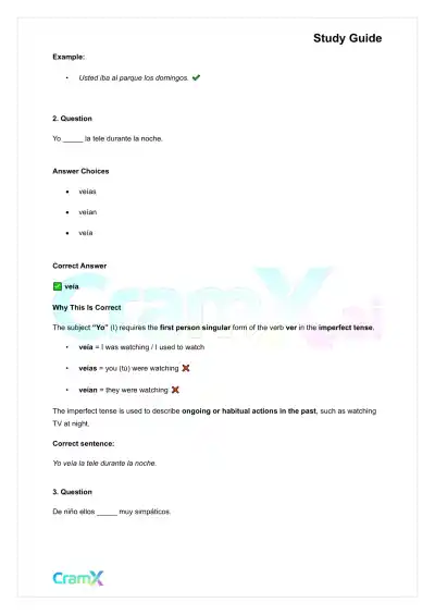 Spanish I - The Imperfect Tense - Page 9 preview image