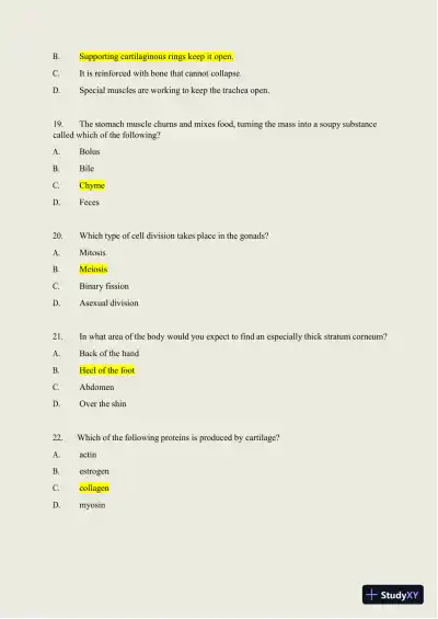 2024-2025 HESI A2 Anatomy and Physiology Practice Exam with Answers (588 Solved Questions) - Page 12 preview image
