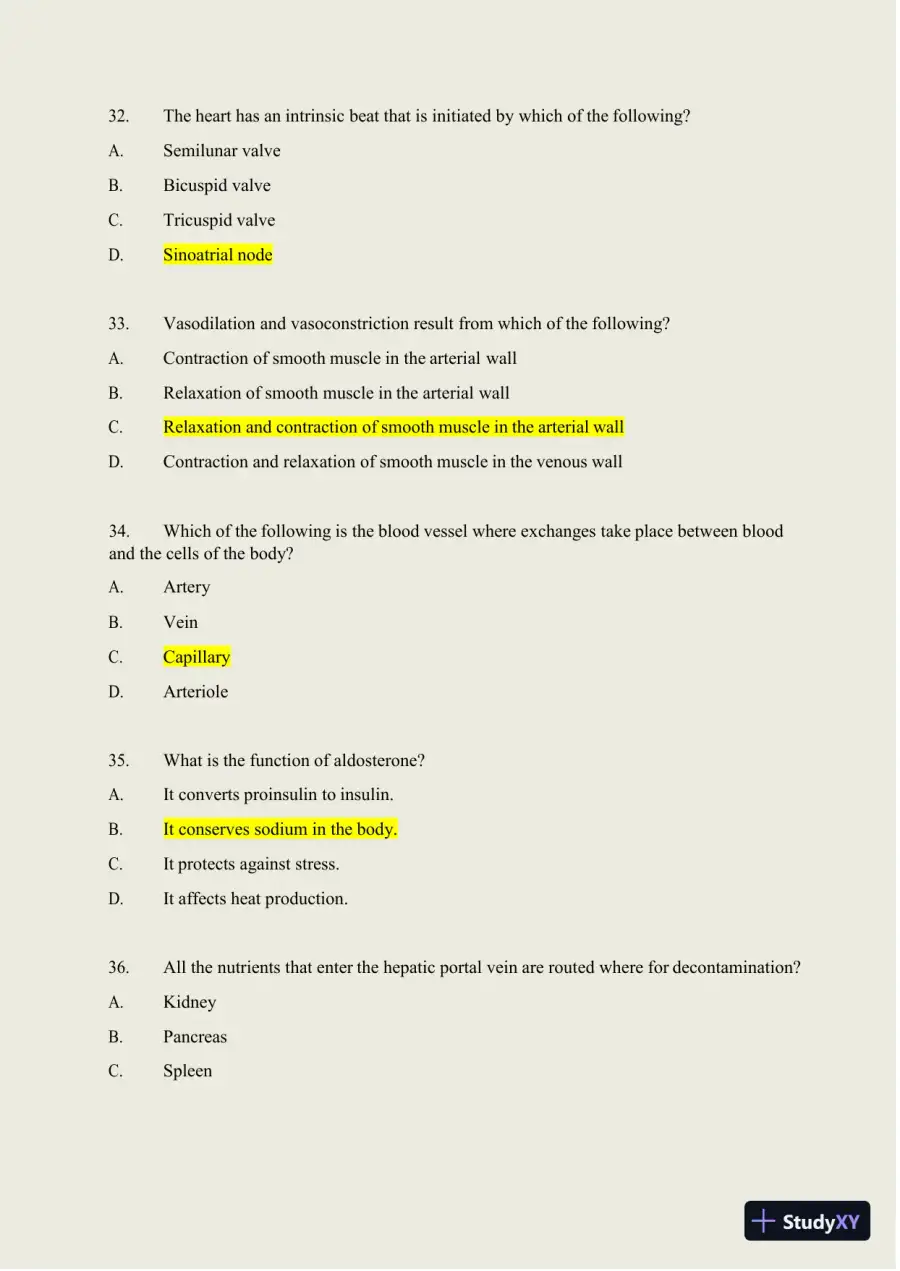 2024-2025 HESI A2 Anatomy and Physiology Practice Exam with Answers (588 Solved Questions), page 15