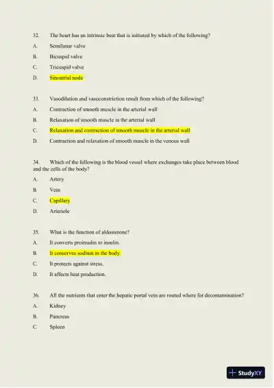 2024-2025 HESI A2 Anatomy and Physiology Practice Exam with Answers (588 Solved Questions) - Page 15 preview image