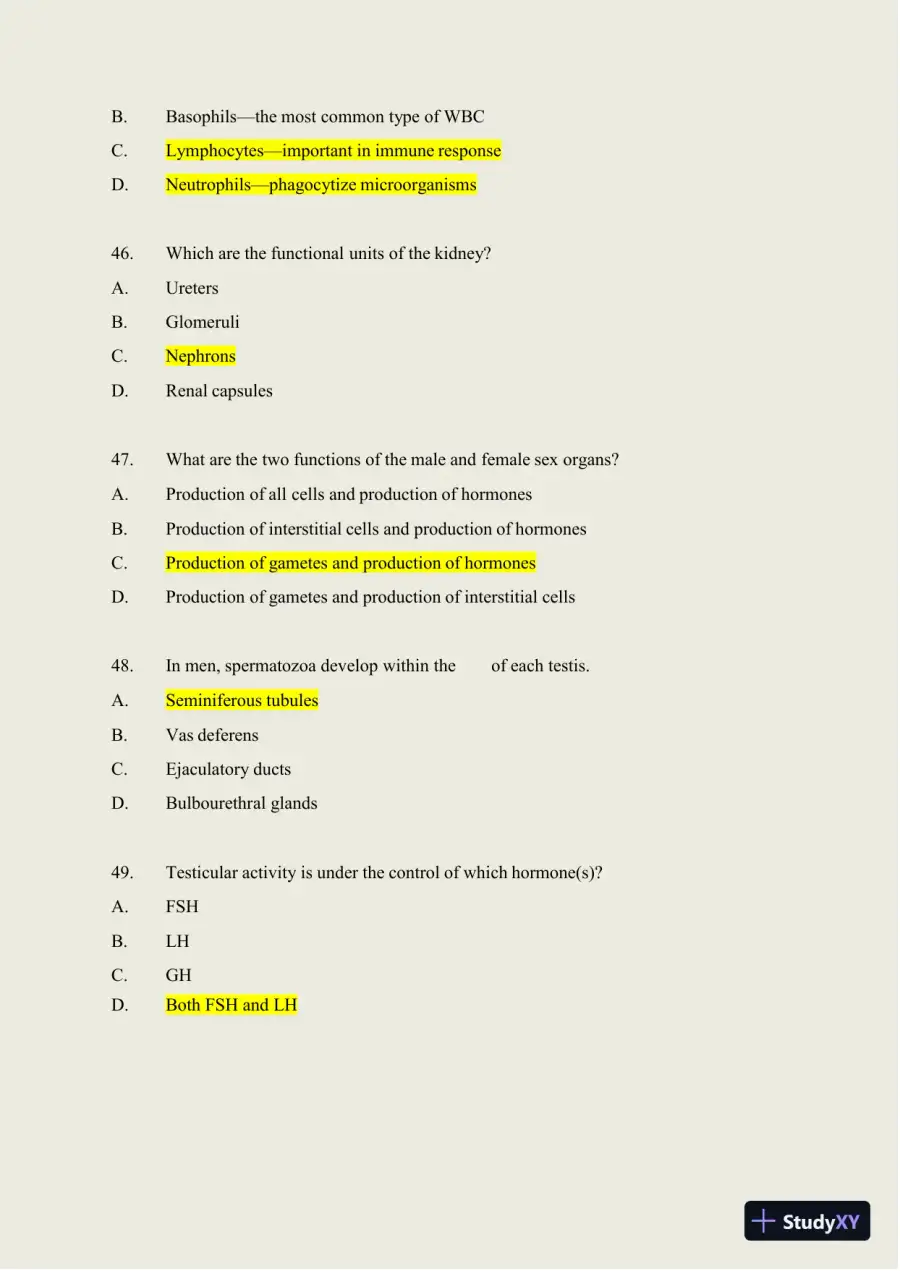2024-2025 HESI A2 Anatomy and Physiology Practice Exam with Answers (588 Solved Questions), page 18