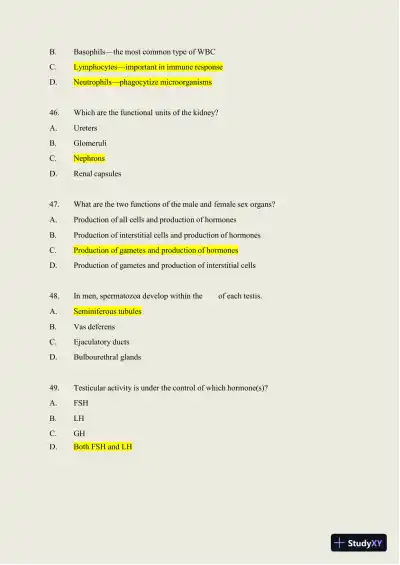 2024-2025 HESI A2 Anatomy and Physiology Practice Exam with Answers (588 Solved Questions) - Page 18 preview image
