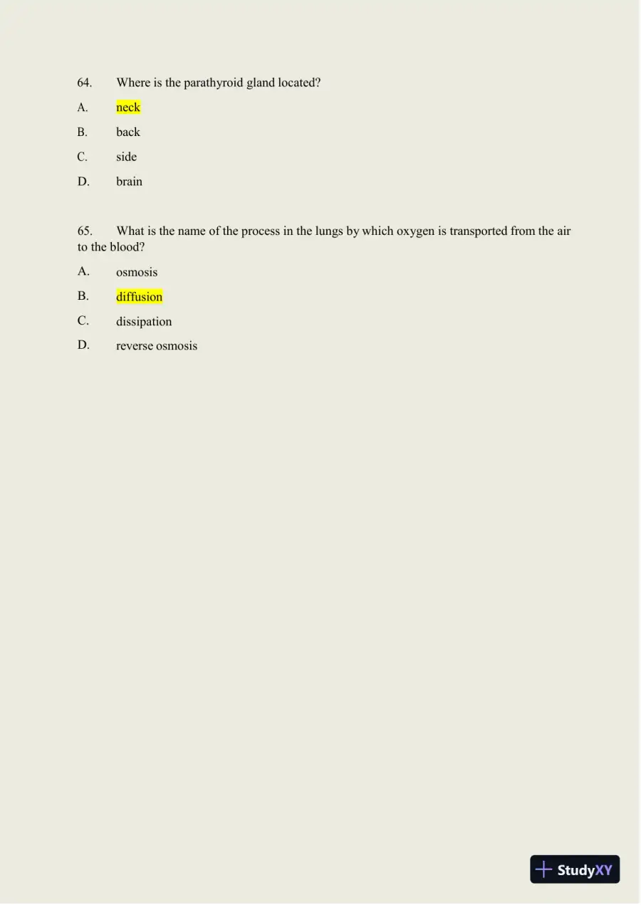 2024-2025 HESI A2 Anatomy and Physiology Practice Exam with Answers (588 Solved Questions), page 22