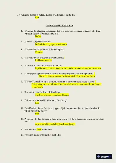 2024-2025 HESI A2 Anatomy and Physiology Practice Exam with Answers (588 Solved Questions) - Page 25 preview image